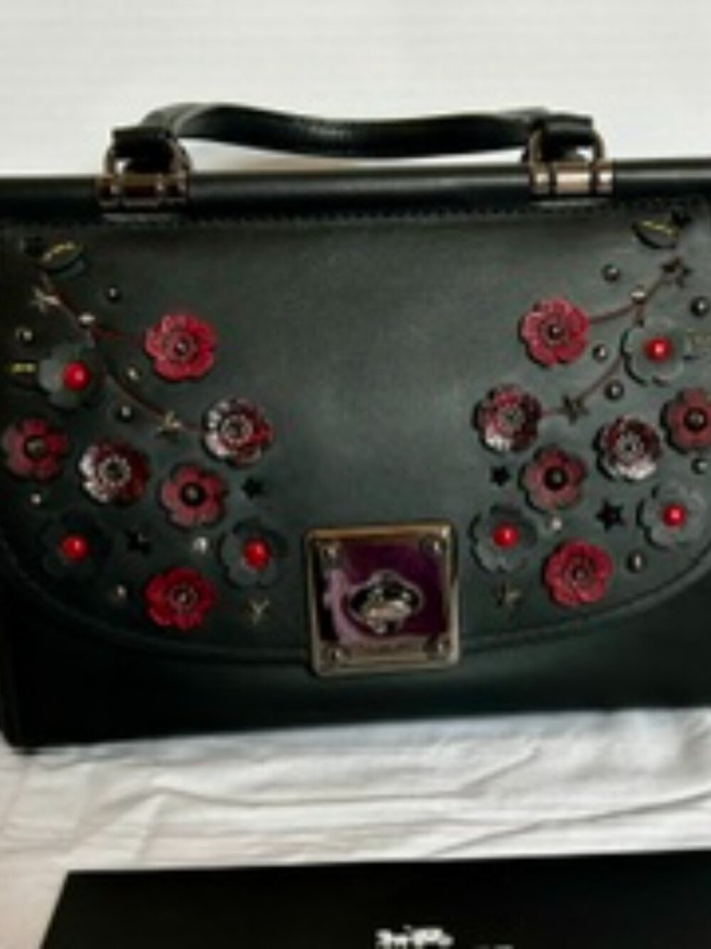 Coach Drifter Willow Tea Rose Floral handbag